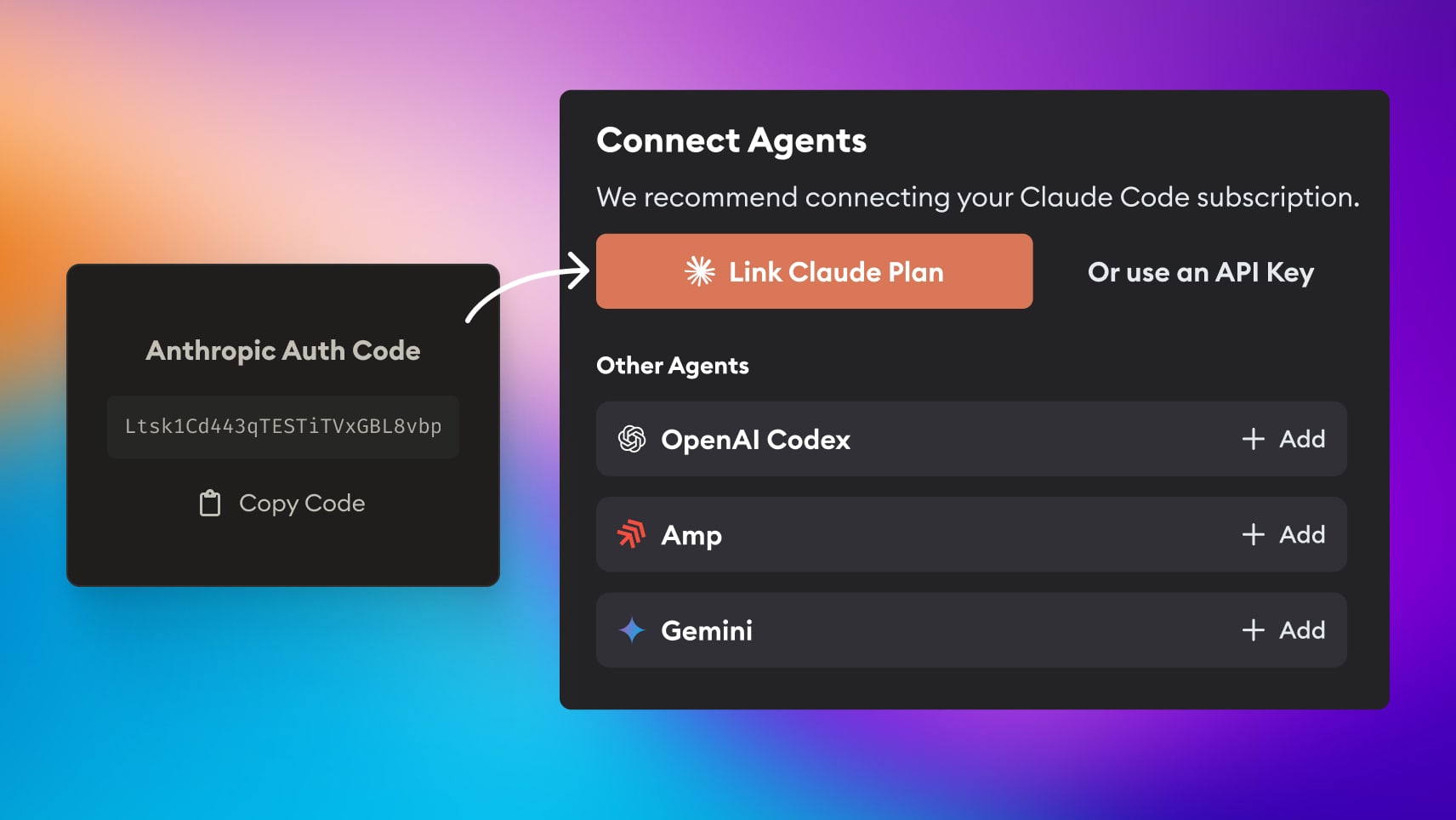 Screenshot showing API key configuration